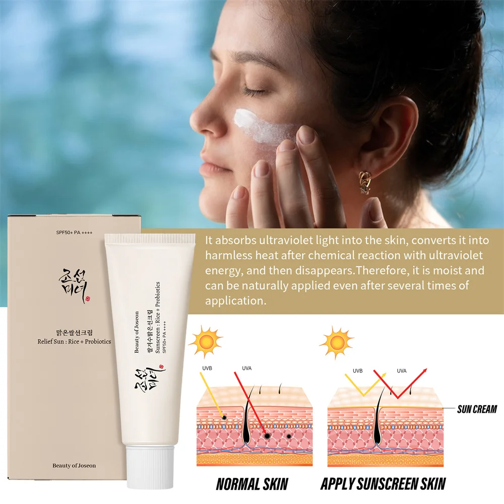 Spf50+ Facial Body Sunscreen Whitening Moisturize Rice Probiotic Skin Protection Refresh Makeup UV Resistance Facial Sunscreen