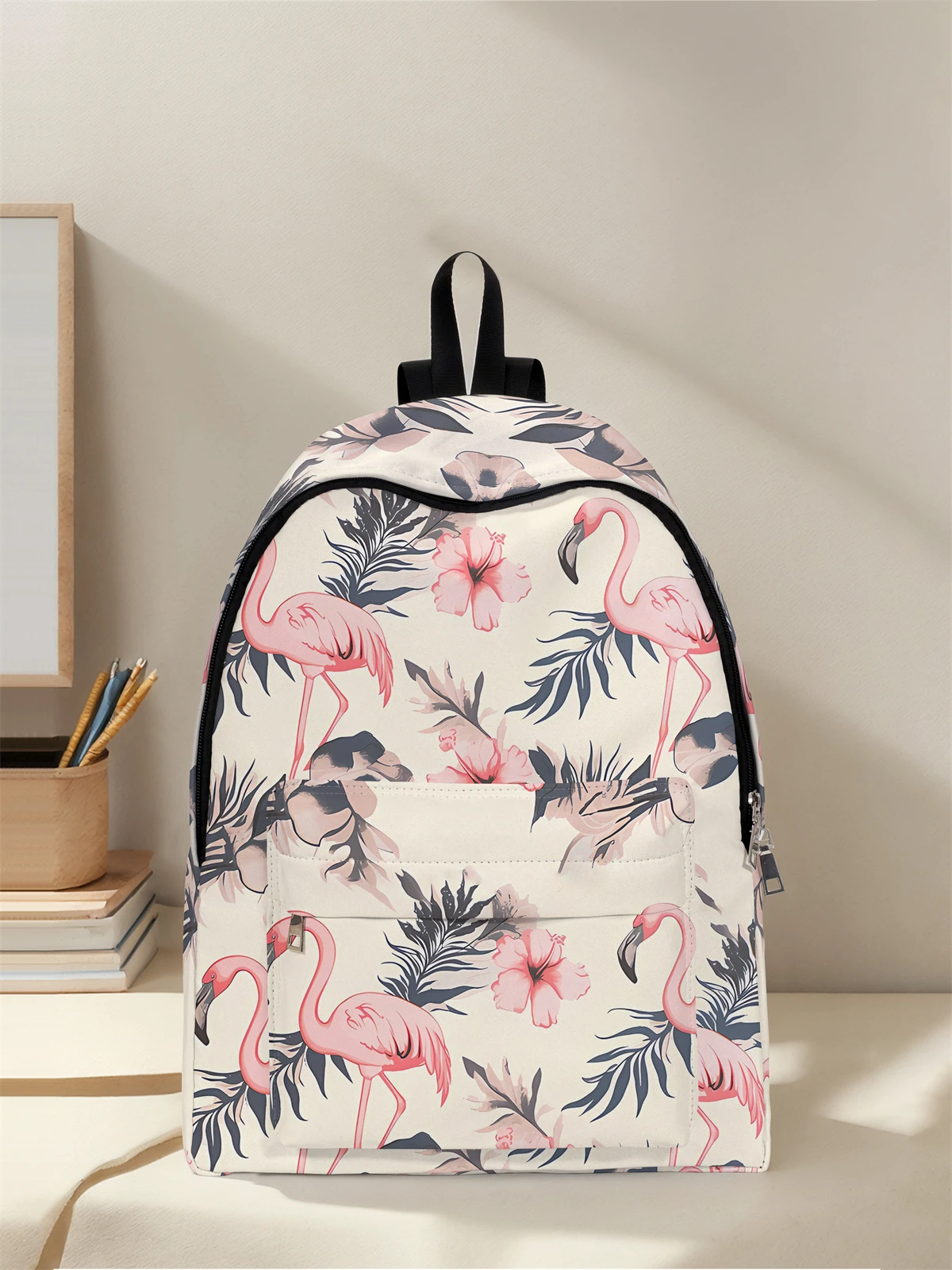 حقيبة ظهر بنمط فلامنغو، إصدار جديد 2025، حقيبة ظهر كاجوال للسفر، حقيبة ظهر كاجوال خفيفة الوزن وبسيطة للسفر #1