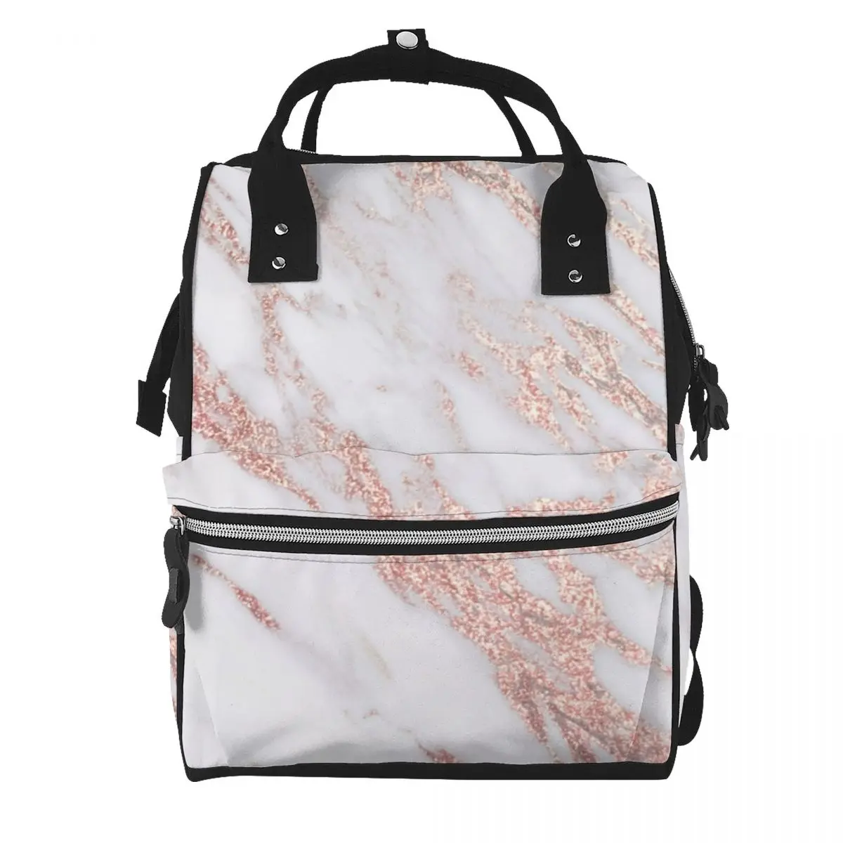 Black And Gold Glitter Pattern Student Backpack School Bag Hiking Travel Daypack for Men Women Bookbag Shoulder Bags