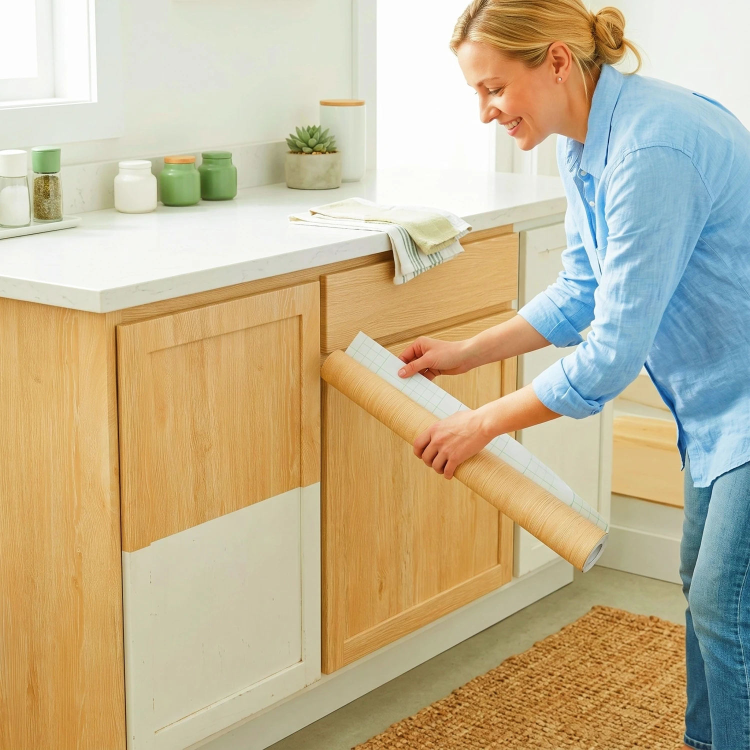 Wood Grain Self Adhesive PVC Wallpaper Waterproof Oil Proof Film For Kitchen Cabinet Wardrobe Table Desk Bathroom Decor