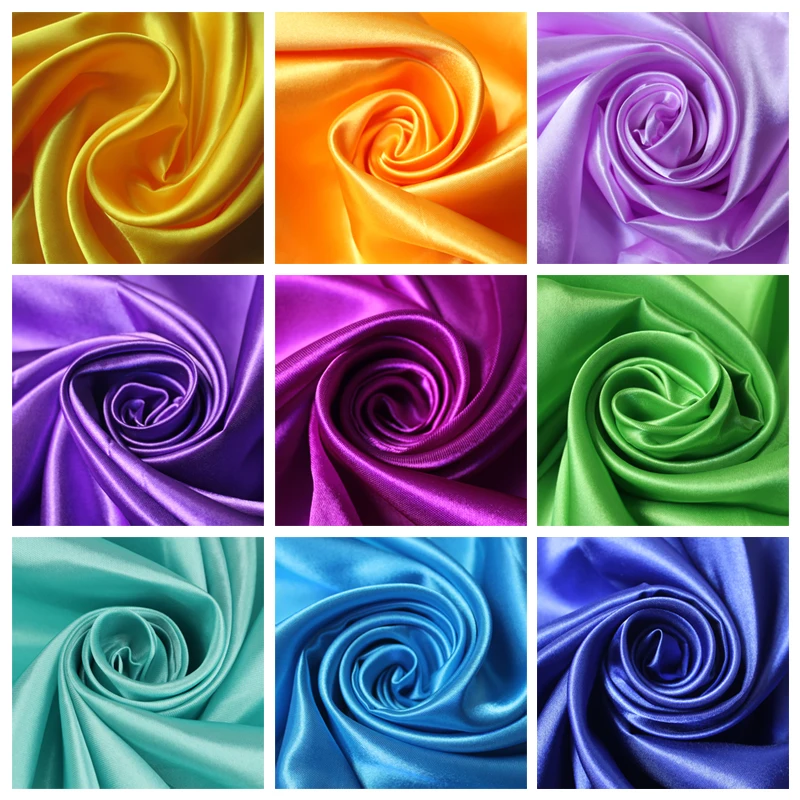 SISISILK 100cm*150cm satin fabric milk silk brocade cloth 16 colors