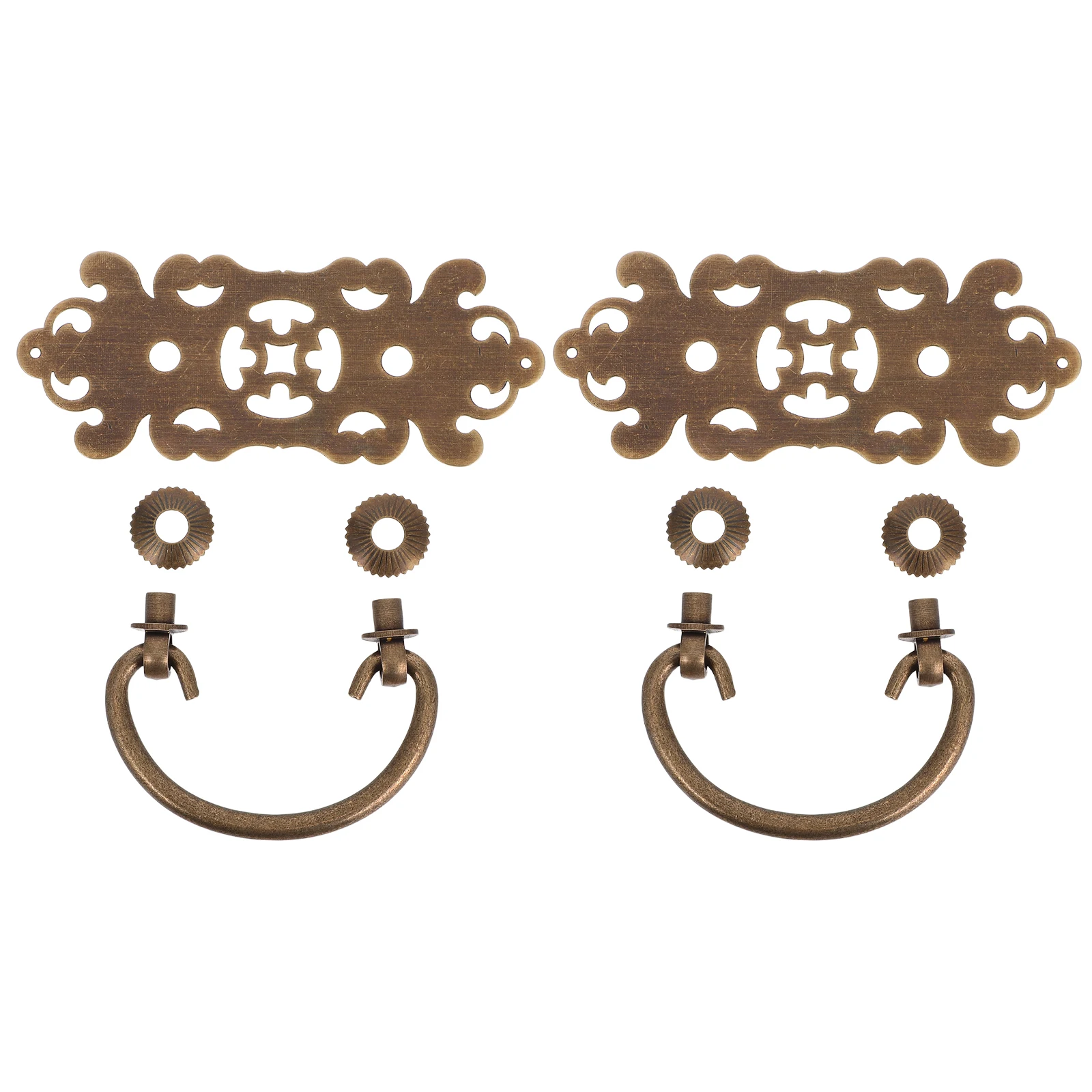 

2 pcs Vintage Furniture Handles Brass Drop Pulls For Cabinet Drawer Rustic Barn Door Hardware - Shed Gate Handle