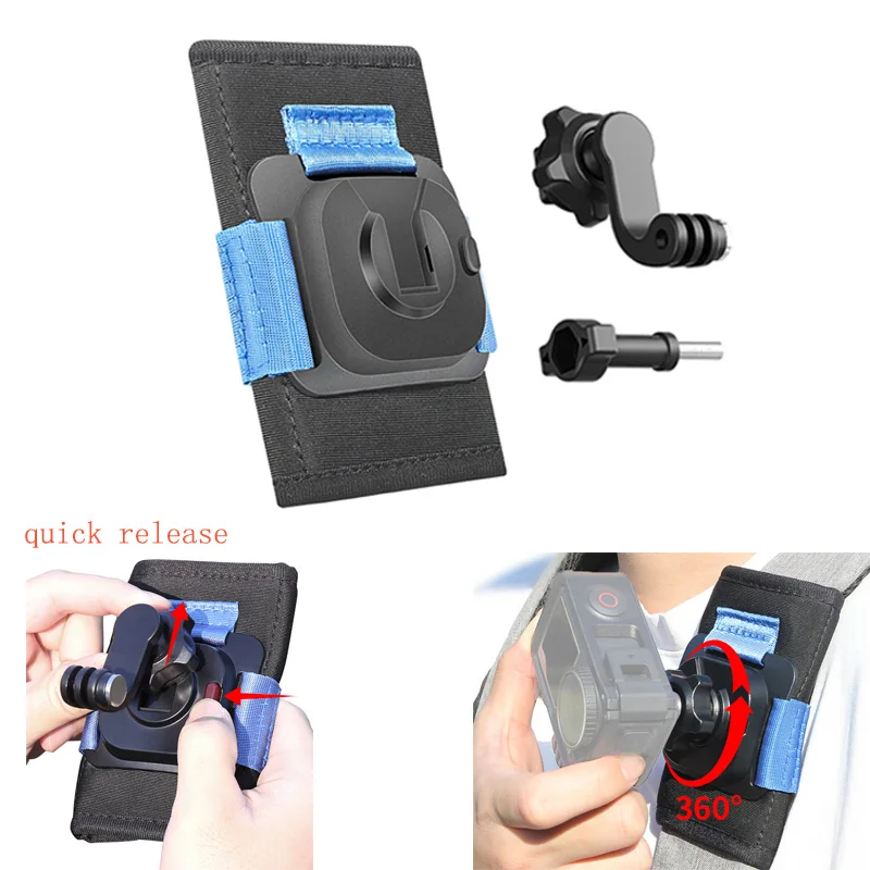 

Quick Release Backpack Clip Camera Holder Shoulder Strap Mount Bracket for GoPro 13 for DJI Action 5/5Pro for Insta360 X4 Camera