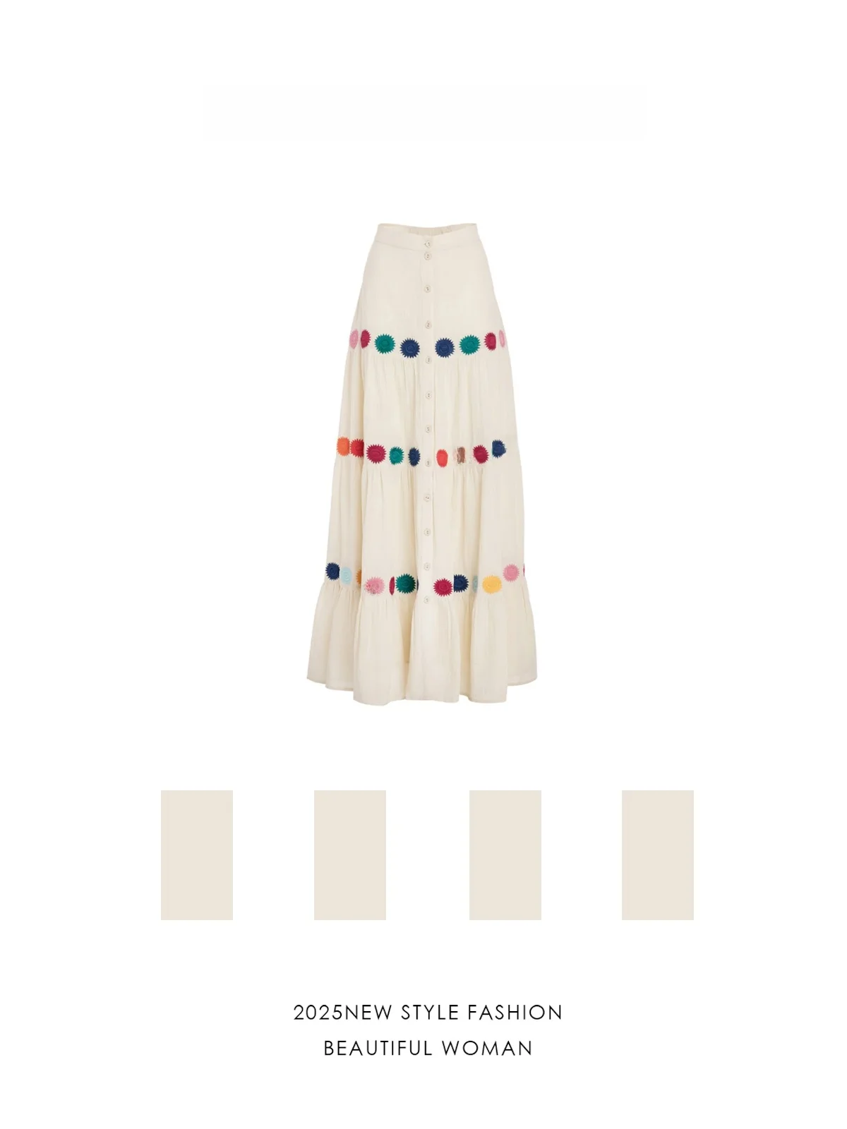 

Длинная юбка с высокой талией и принтом, женская модная юбка А-силуэта миди, летняя повседневная прямая юбка для офиса и отдыха