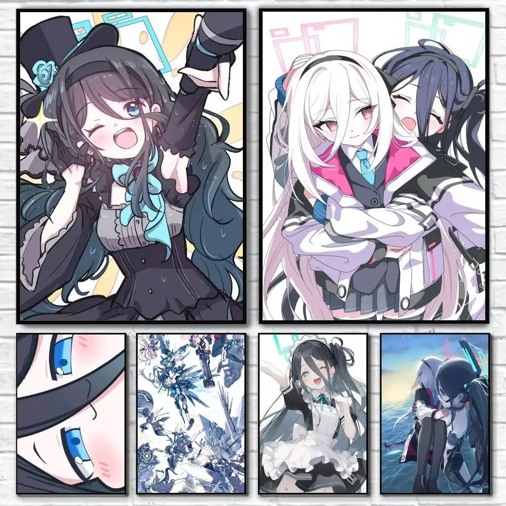 Tendou Alice Blue Archive Arisu Aris   Poster Waterproof HD Art Wall Decal Self-Adhesive Print