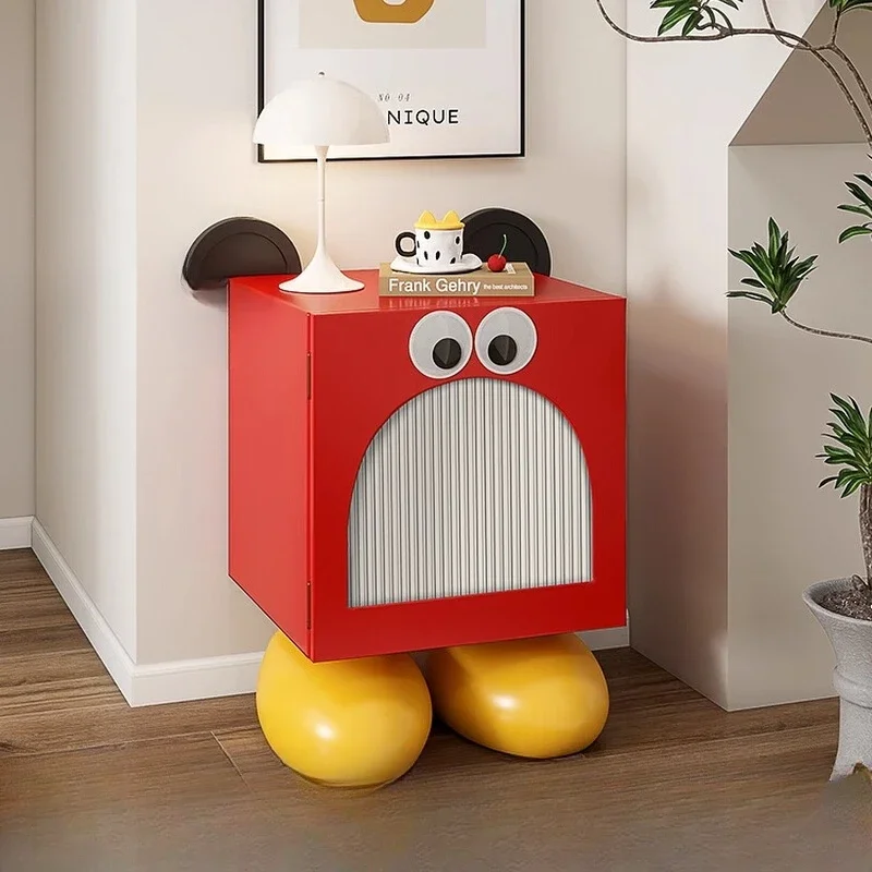 Creative cartoon bedside table small household bedroom substitute children's room shelf ornament boys and girls narrow cabinet