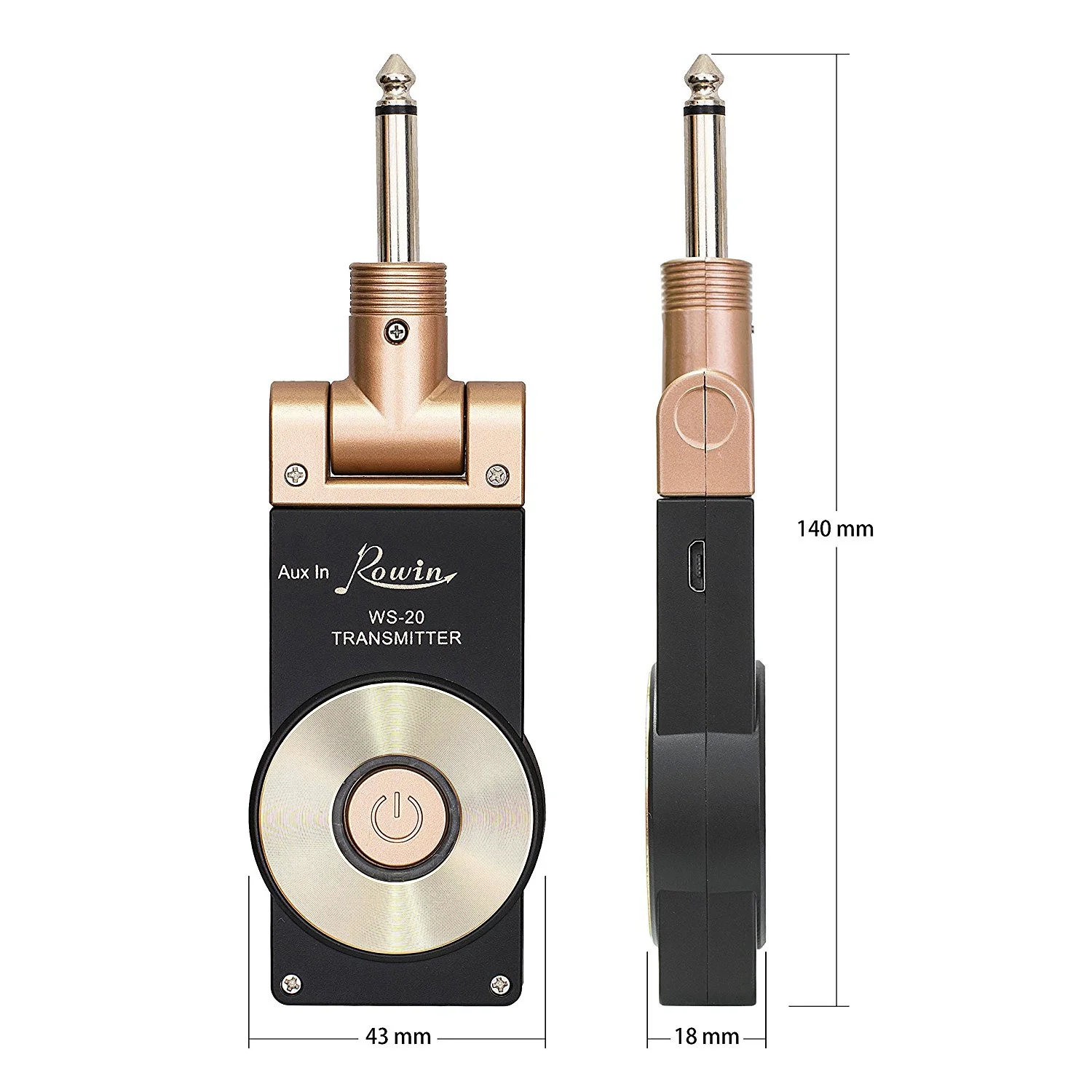 Rowin WS-20 2.4G Électrique Sans Fil JETransmitter Récepteur Ensemble 30 Mètres Portée de Transmission pour Électrique JEBass