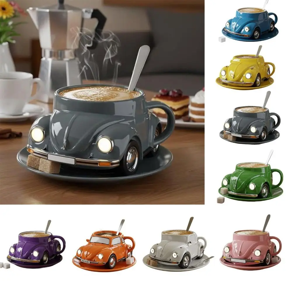 Funny Beetle Shaped Coffee Mug Novelty Unique Beetle-Shaped Coffee Cup Handmade Car Shaped Drink Mug for Desktop Ornament