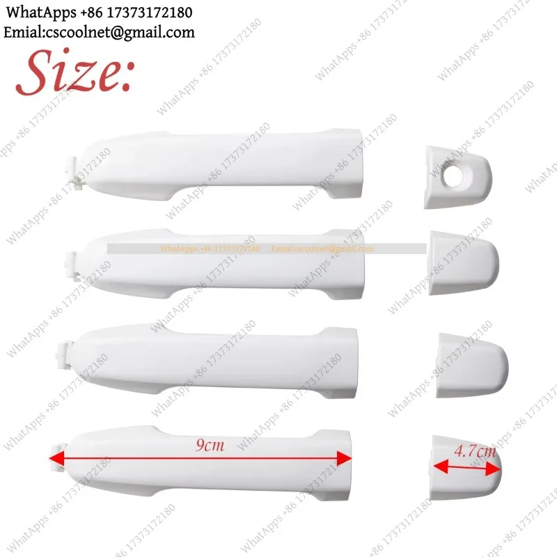 k06 4Pcs White Exterior Door Handle Set for Camry 2012-2017 Car Outside Handle Replacement Accessories