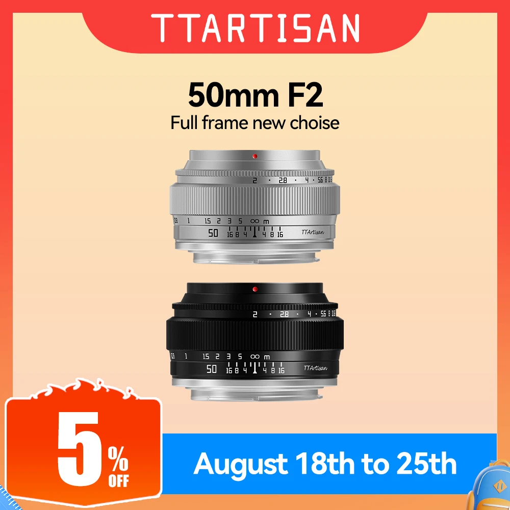 

TTArtisan 50mm F2 Prime Lens for Sony E Mount Fujifilm XF Canon M Leica L Nikon Z Panasonic Olympus M43 Camera Lens