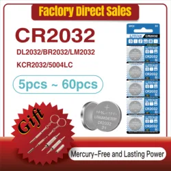 5-60PCS 200mAh CR2032 Cell Coin Button Batteries CR 2032 5004LC DL2032 3V Lithium Battery For Watch Toys Car Key Remote Control