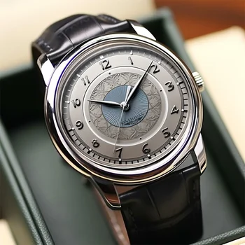 高級メンズ新ファッションカジュアルウォッチメンズレザー腕時計ステンレス鋼防水時計ギフトリロイ Hombre
