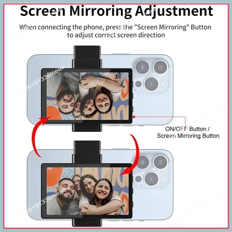 

N94R PH01 Phone Rear Camera Selfie Monitor+Phone Clip For Iphone Smart Phone Vlog Live Streaming Selfie Display Viewfinder