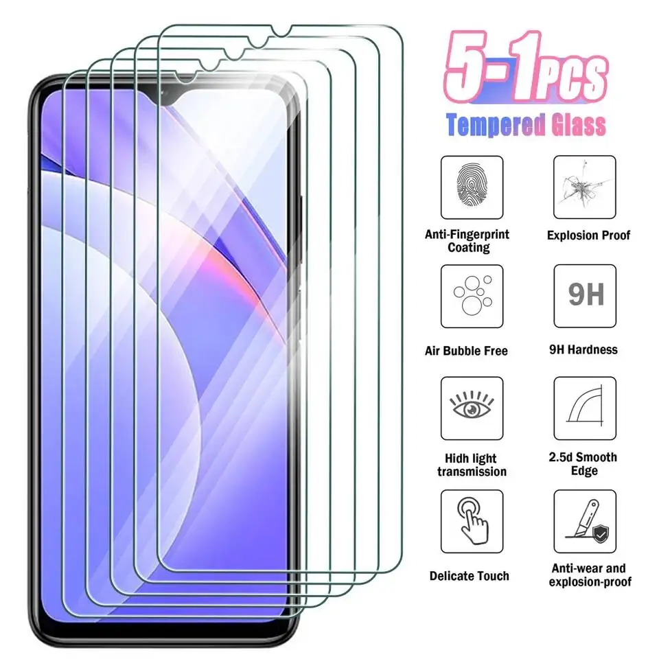 

5-1Pcs Tempered Glass for Xiaomi 9 8 7 Pro Screen Protector For Redmi Note 8T 9T 9S
