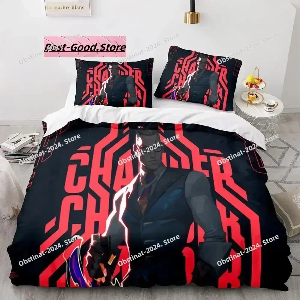 Gaming Valorant Bedding Set Printed Bed Set With Pillowcase Bed Duvet Cover Soft Single Double Queen Super King Size Single Twin