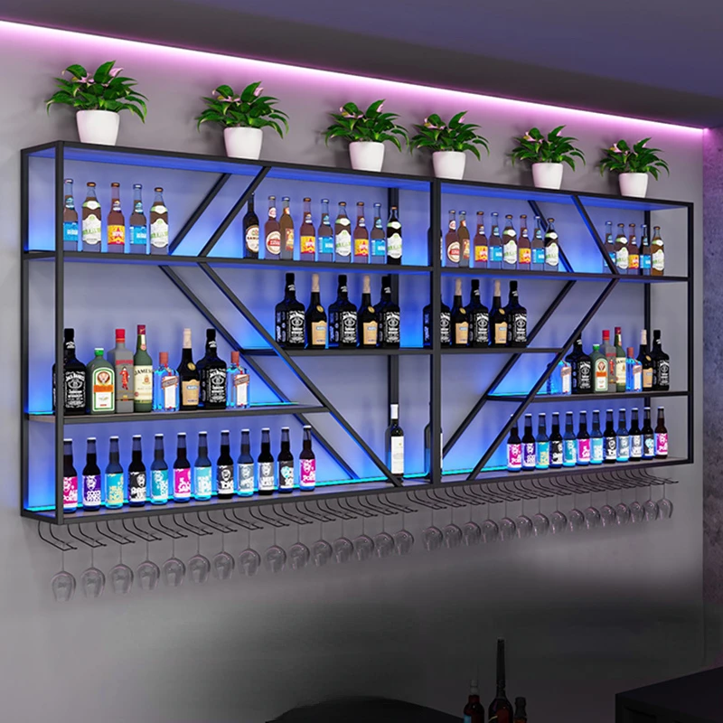 

Industrial Wall Modern Wine Racks Whisky Holder Black Commercial Vertical Pantry Wine Rack Plane Luxury Armoir A Vin Decoration