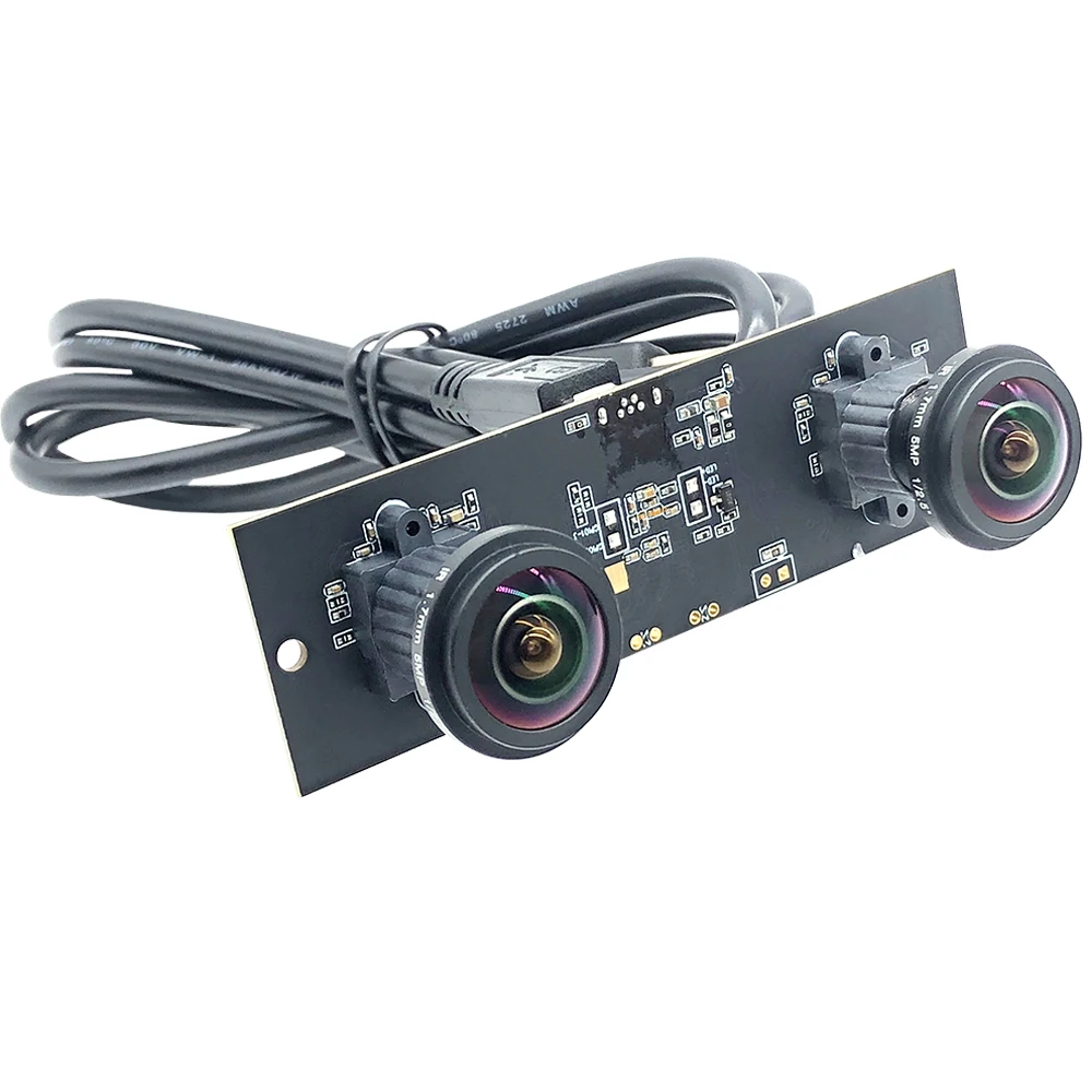 비왜곡 HD 유연한 동기화 스테레오 웹캠 MJPEG 30FPS 3D 비디오 VR 가상 현실용 USB 카메라 모듈