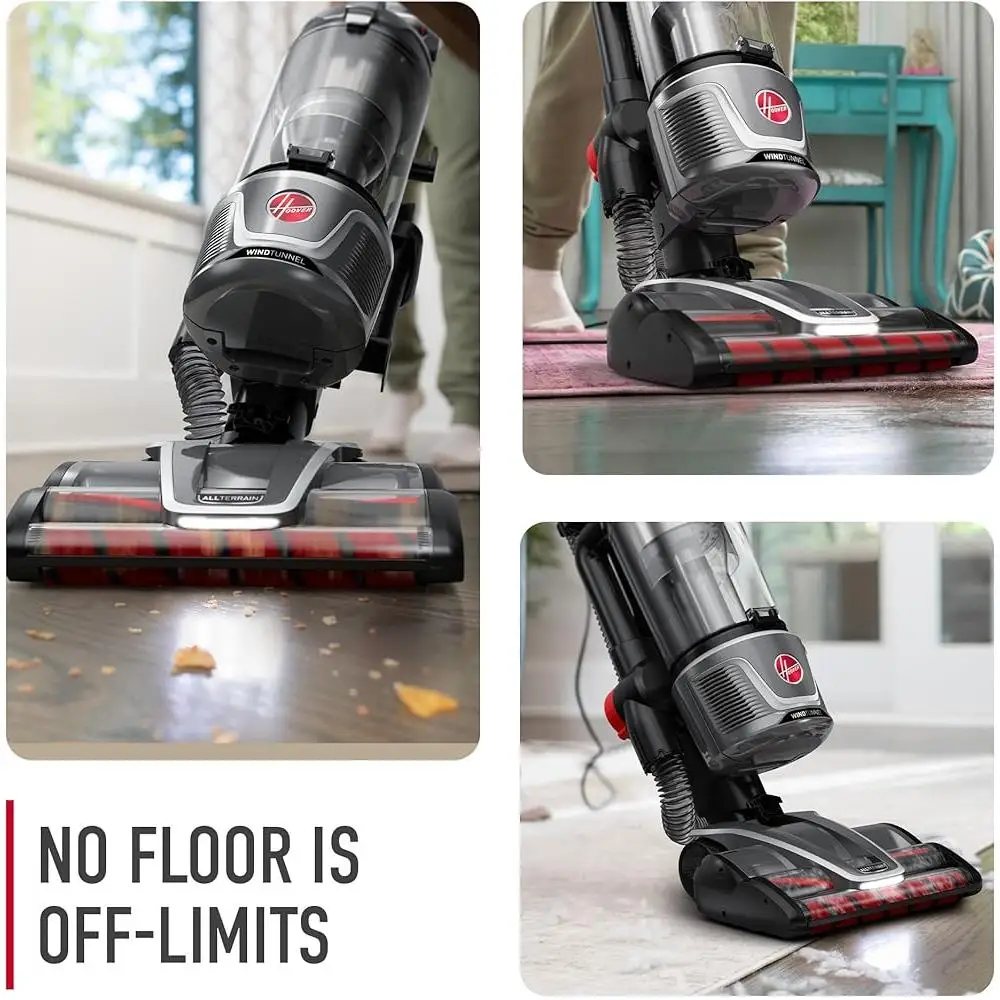 WindTunnel 모든 지형 진공 청소기 백리스 HEPA 여과 듀얼 브러시 롤 회전 조향 헤드라이트 간편한 빈 먼지 컵