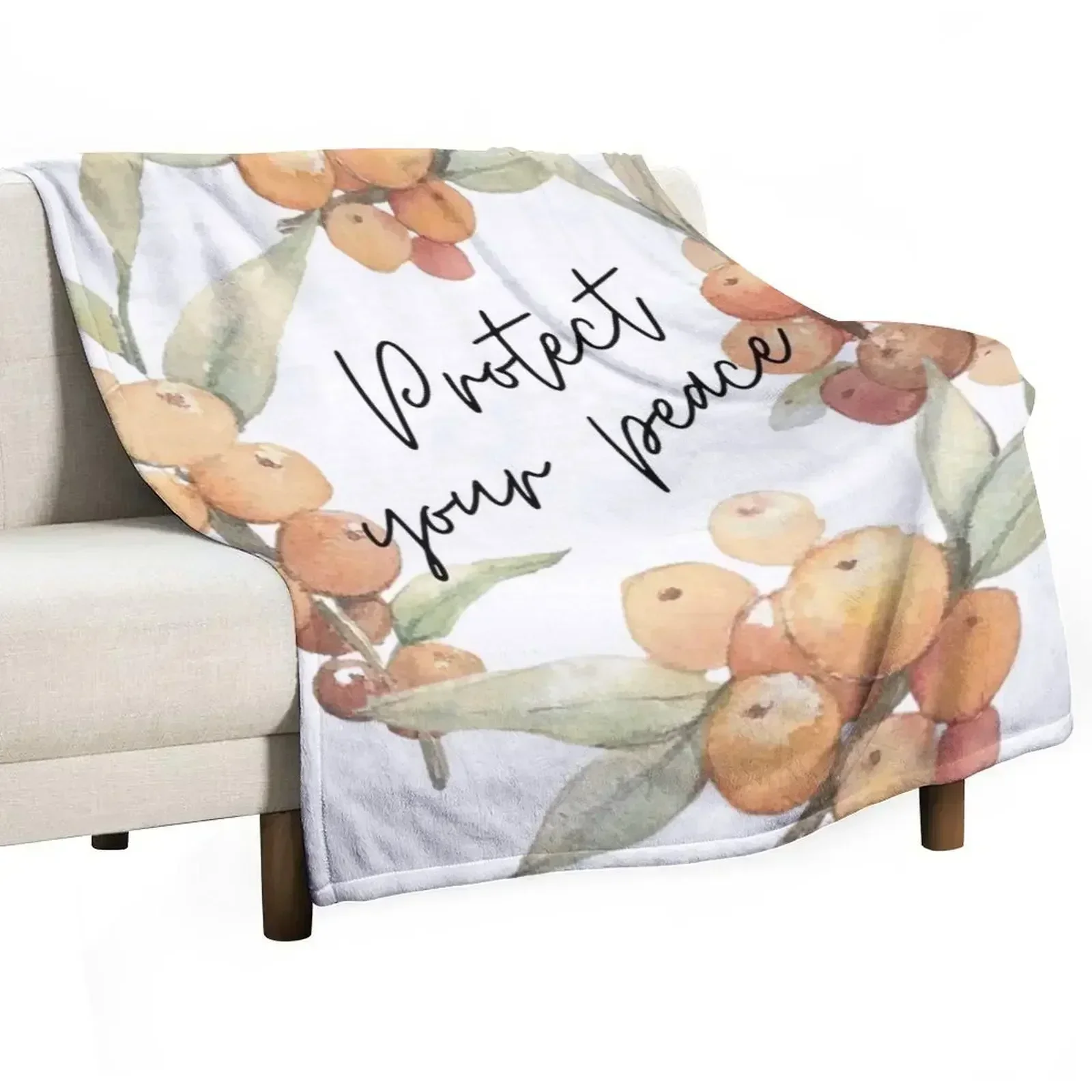Protect your peace Throw Blanket Heavy Sofas anime For Decorative Sofa Sleeping Bag Soft Plush Plaid Blankets