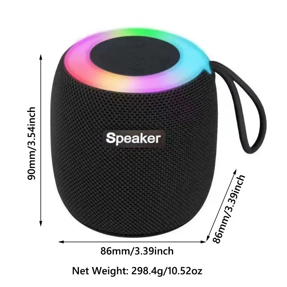 Picture 6: RGB Light Bluetooth Speaker Loud Stereo Wireless Mini Subwoofer Mini Size Portable Fabric Speaker Outdoor Use/Car/Home/Camping