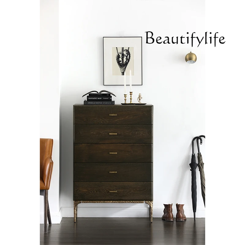 

Nordic Style Solid Wood Chest of Drawers Household Minimalist Storage Cabinet