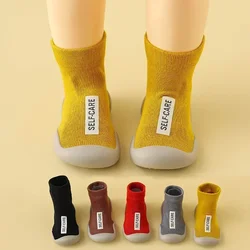 Children First Walkers Floor Rubber Shoes Anti Slip Soft Soles Early Education Shoes Baby Floor Socks Elastic Socks 0-3years