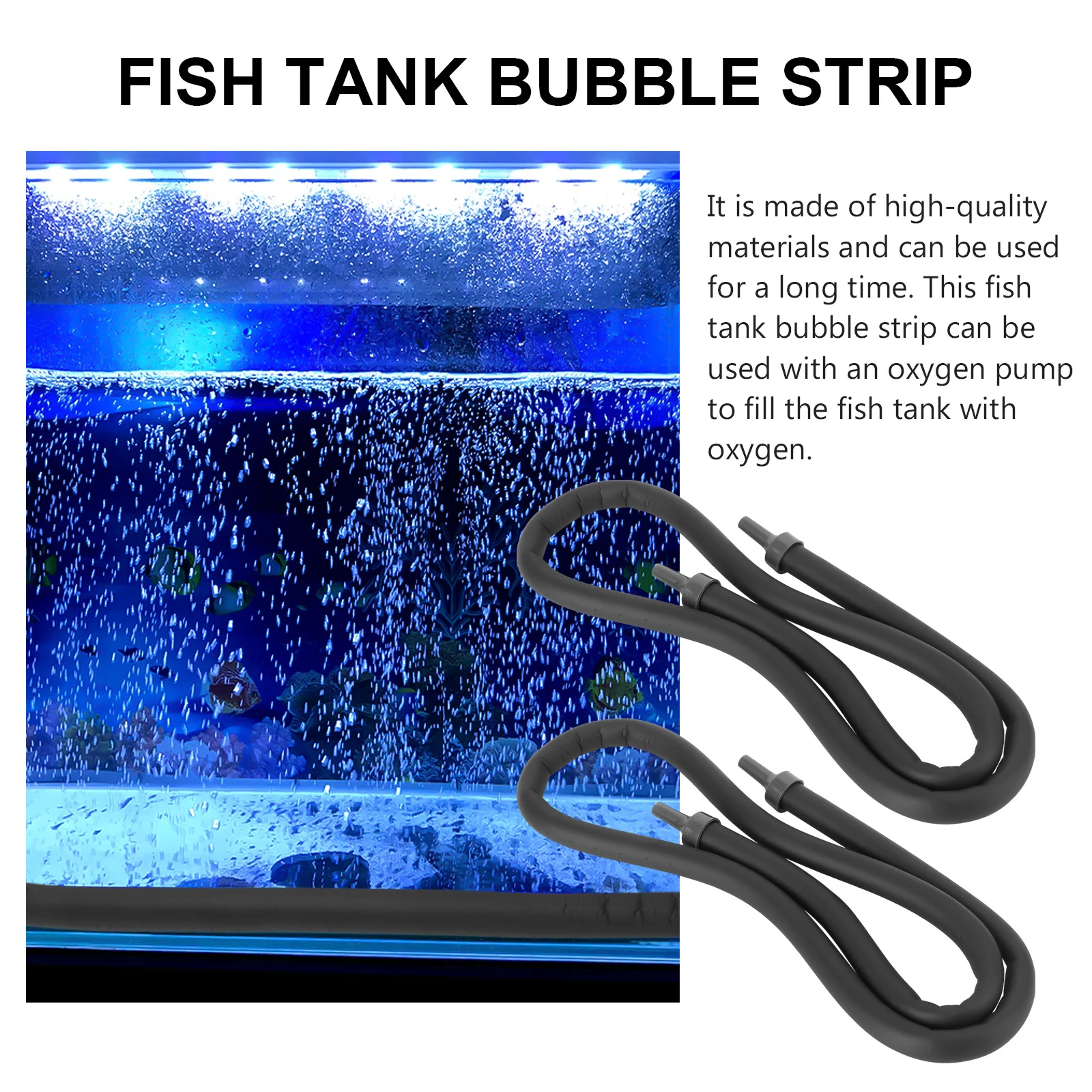 

2pcs Oxygen Bubble Tube Black Air Diffusing Tube For Aquarium Fish Tank Supplies Flexible Oxygen Strip For Air Pump Aquarium