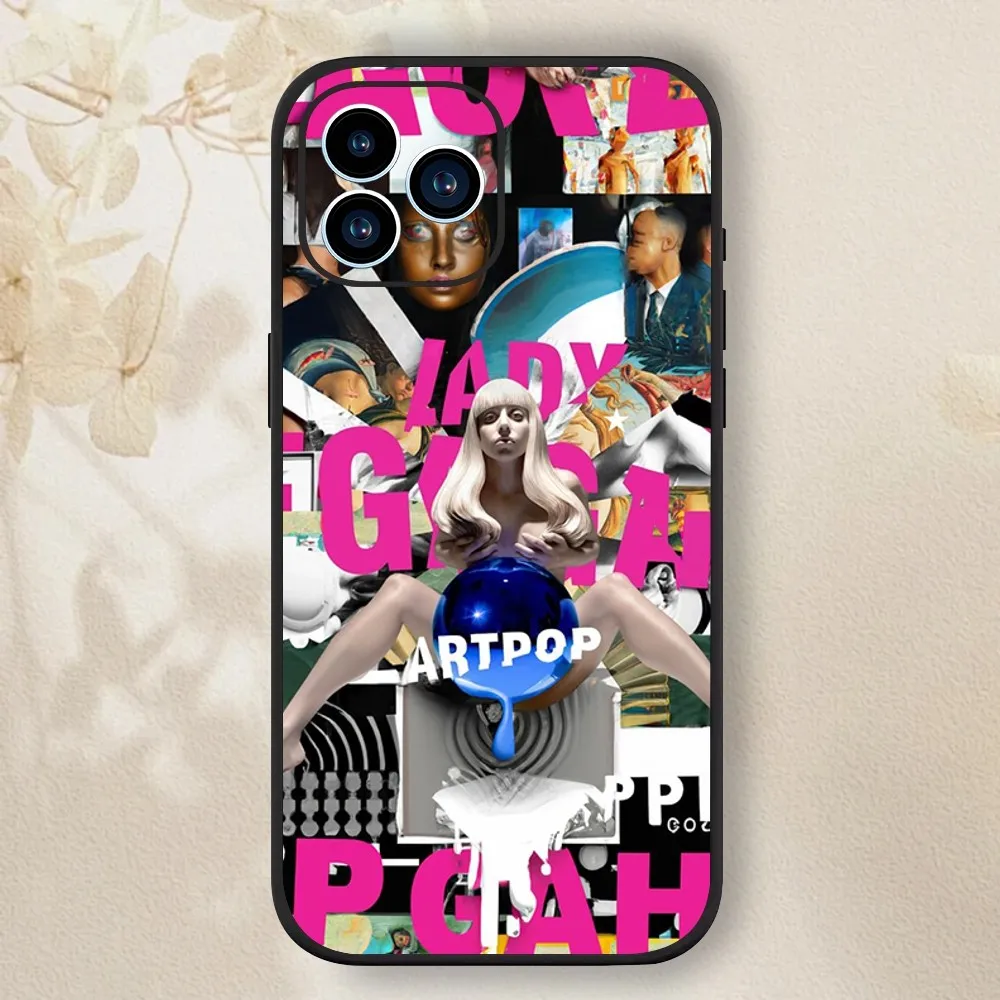 Singer L-LADY GAGA Phone Case For Samsung Galaxy S24 S23 S22 S21 S20 FE S10 S9 S10E Plus Ultra Lite 5G Black Phone Case