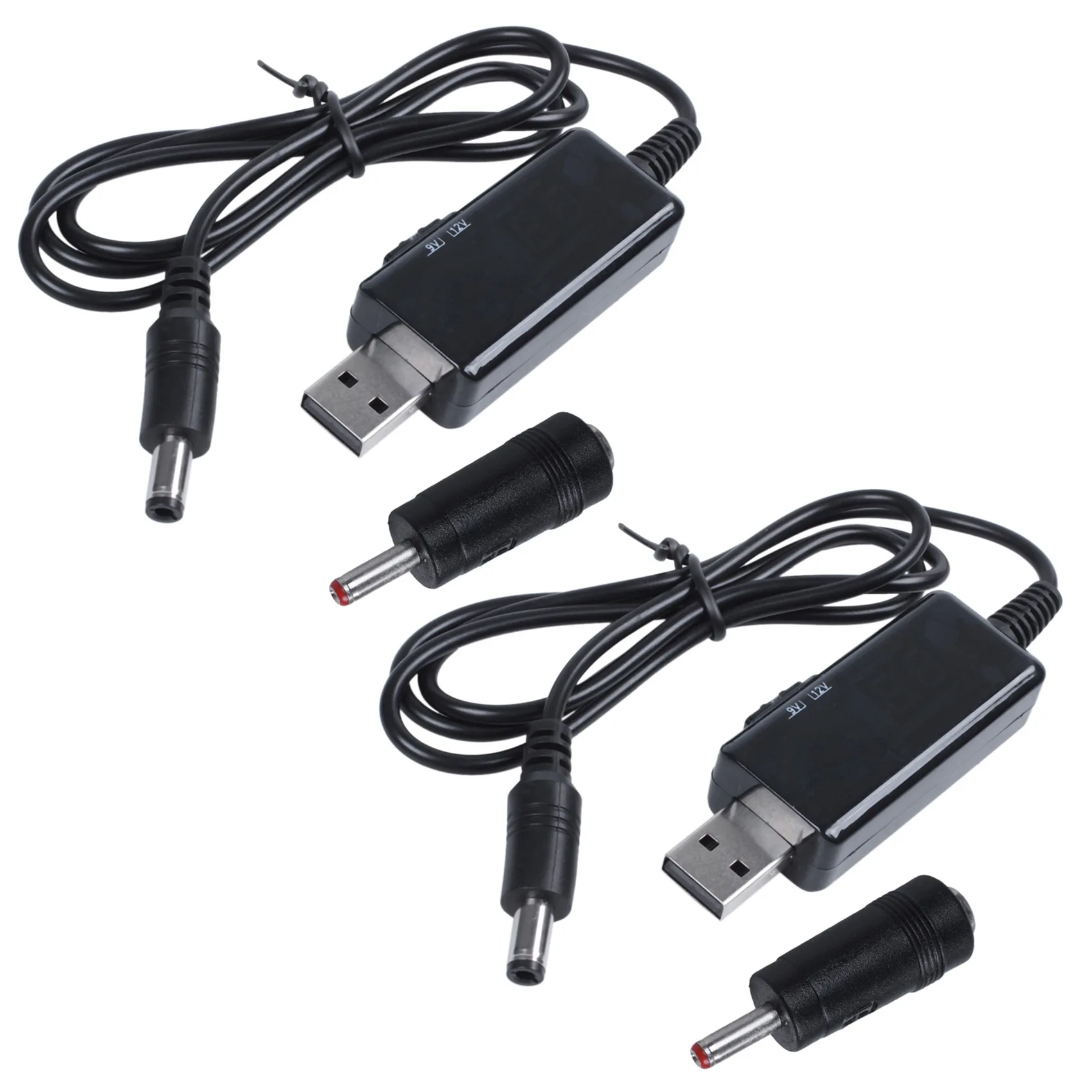 KYCOR-2X USB Boost Cable 5V Step Up To 9V 12V Adjustable Voltage Converter 1A Step-Up Volt Transformer DC Power Regulator