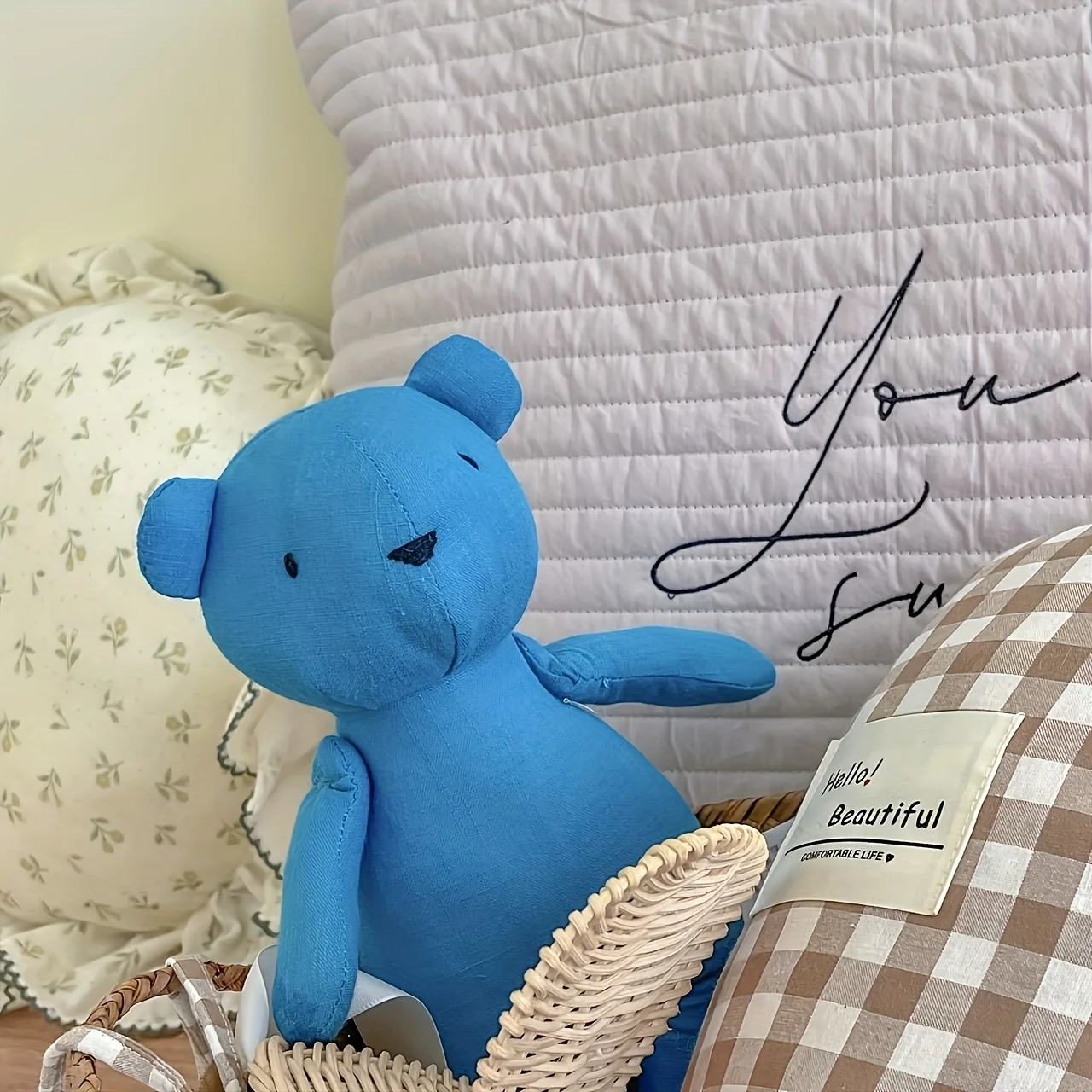 なだめる人形生地のおもちゃベビールームの装飾写真撮影の小道具市松テディベア子供イン北欧スタイル