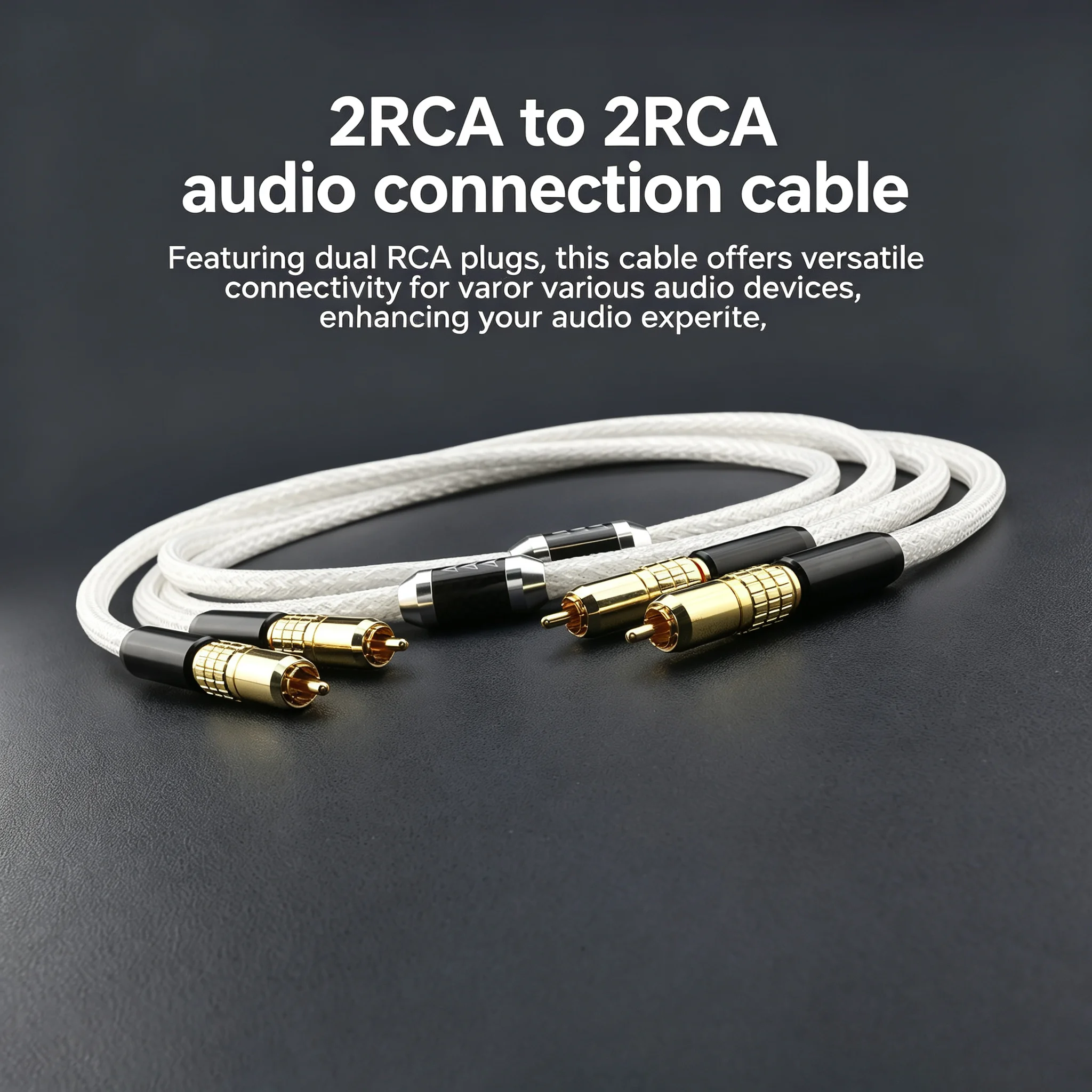 Imported original HiFi audio signal cable, dual lotus 2RCA to 2RCA audio connection cable, amplifier CD signal cable