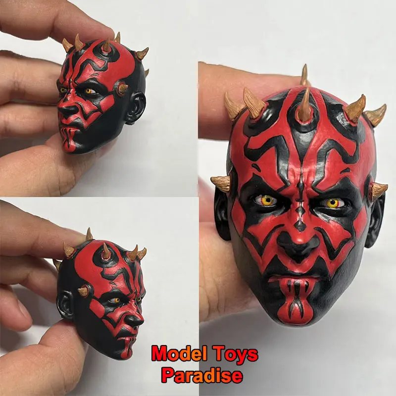 

In Stock 1/6 Scale Darth Maul Head Sculpt Star Wars Dark Sith Lord Men Soldier Head Carving Fit 12inch Action Figure Body