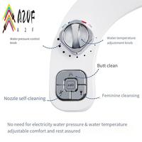 A20F-Bidet Attachment Sprayer For Toilet Non-Electric Self-Cleaning Dual Retractable Nozzles Adjustable Water Pressure
