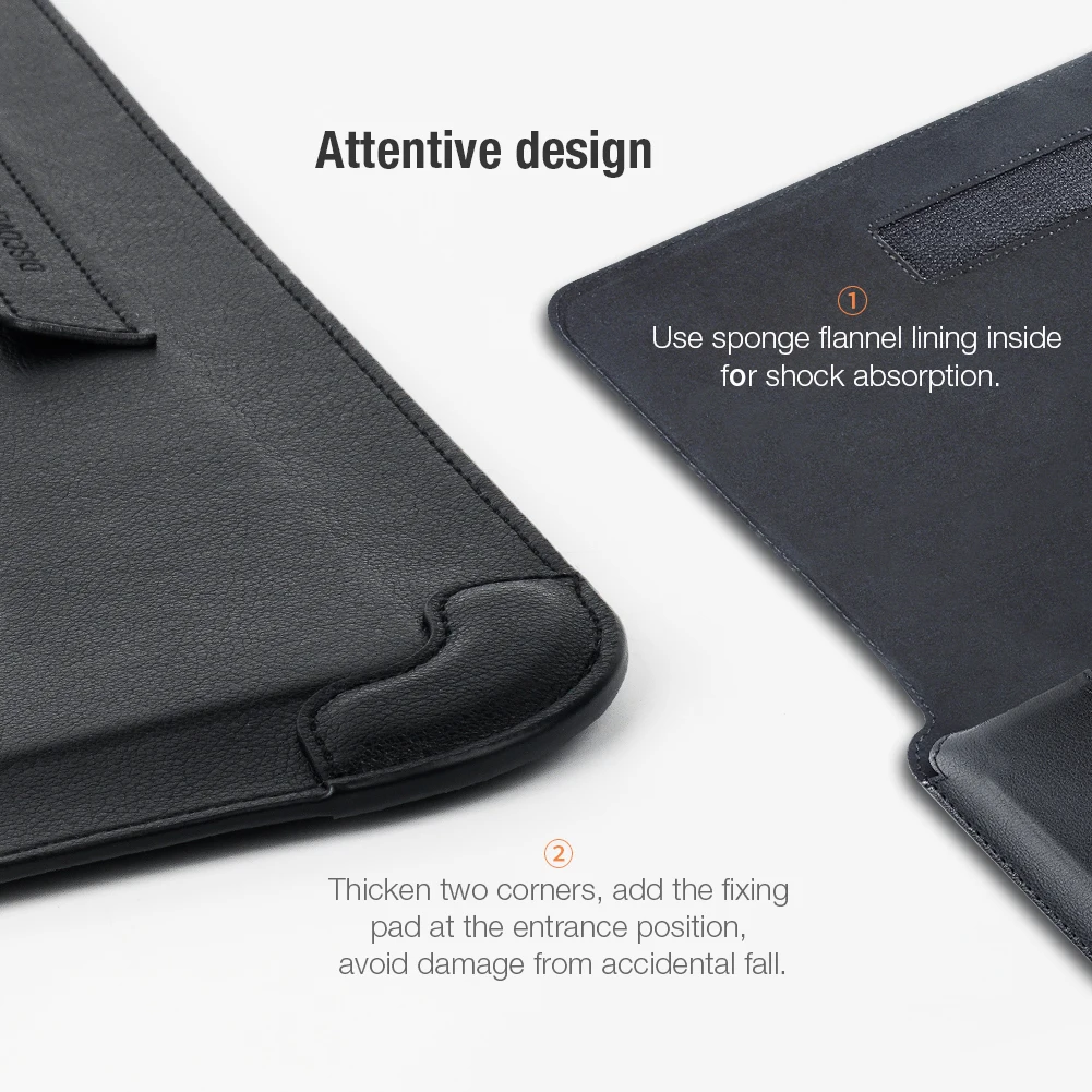 NILLKIN Laptop Sleeve Bag with Stand For Macbook Air 13 Case For Macbook Pro M1 2021 PU Leather Laptop Case For Macbook Pro 16