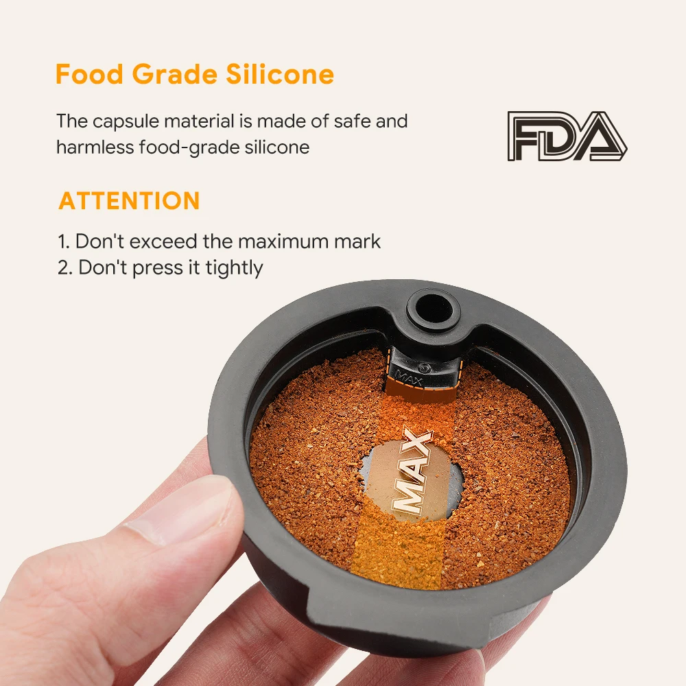 Icafilas-再利用可能なコーヒーカプセル,シリコン蓋,環境にやさしい,エンボス加工