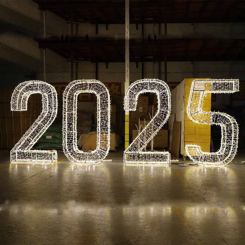 Customized IP65 Warm White  3D Letter Motif Lights PVC for Outdoor Holiday Christmas Decorations for Weddings Landscapes