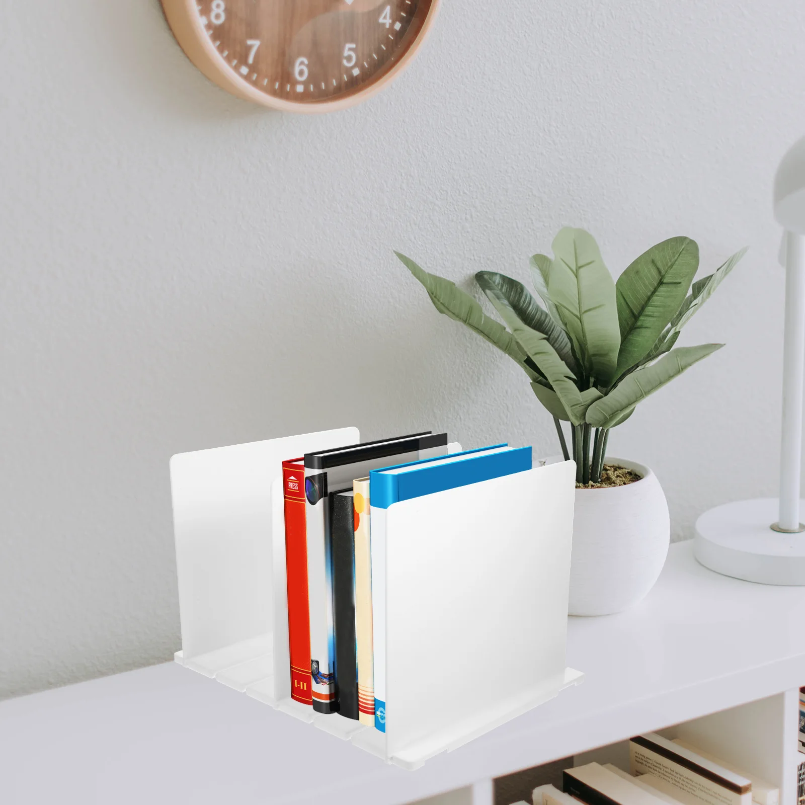 

1 Set Bookend Divider Thickened High Hardness Document Organizer Desktop Storage Rack For Office Study Room Multifunction File