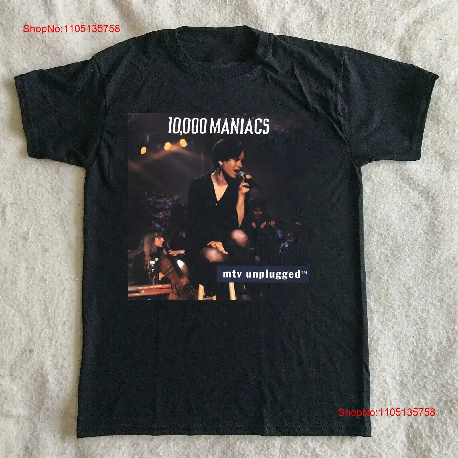10 000 Maniacs Band MTV Unplugged black T Shirt All Size S 5XL vintage Washed streetwear fashion Breathable Comfortable