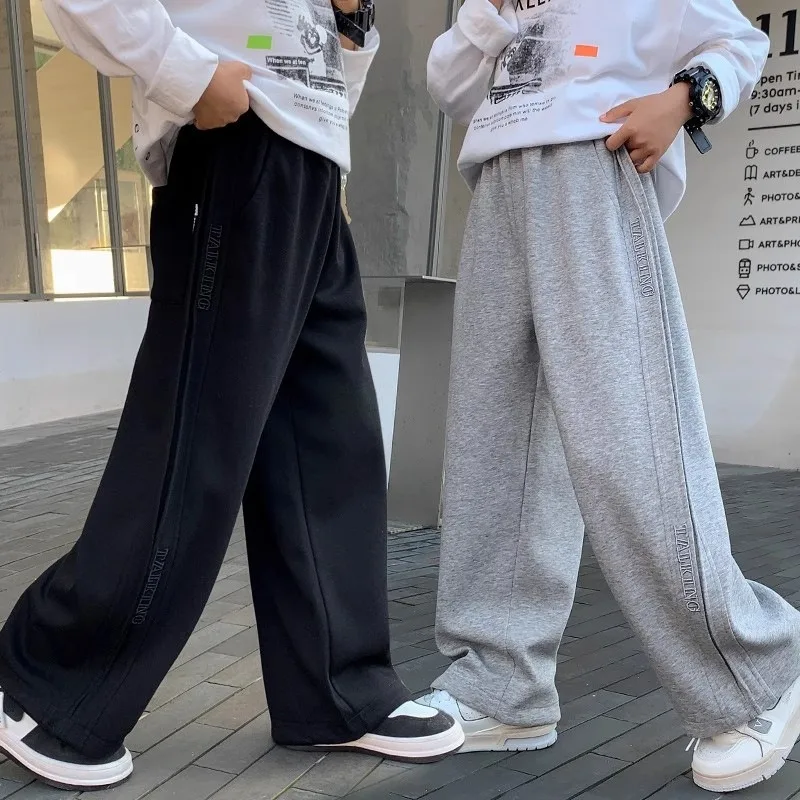 4-14 Jahre Jungen Jogginghose UNITIM 2026 Herbst Jugendliche Jungen Gerade Hose Lockerer Elastischer Bund Junior Jungen Vielseitige Hose – Detail 1