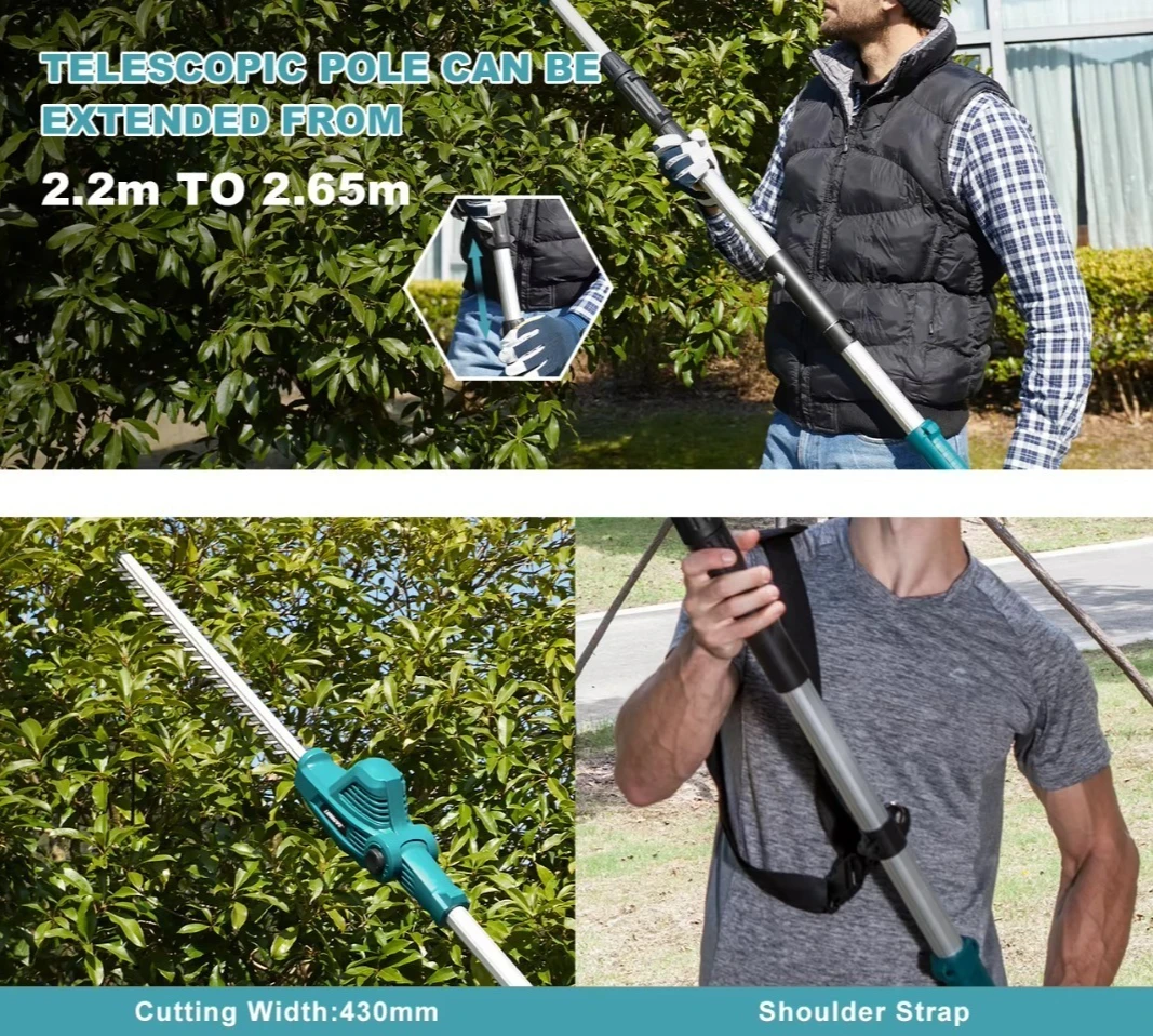 Brand New 20V Battery-powered Long-range Retractable Extension Bypass Hedge Trimmer
