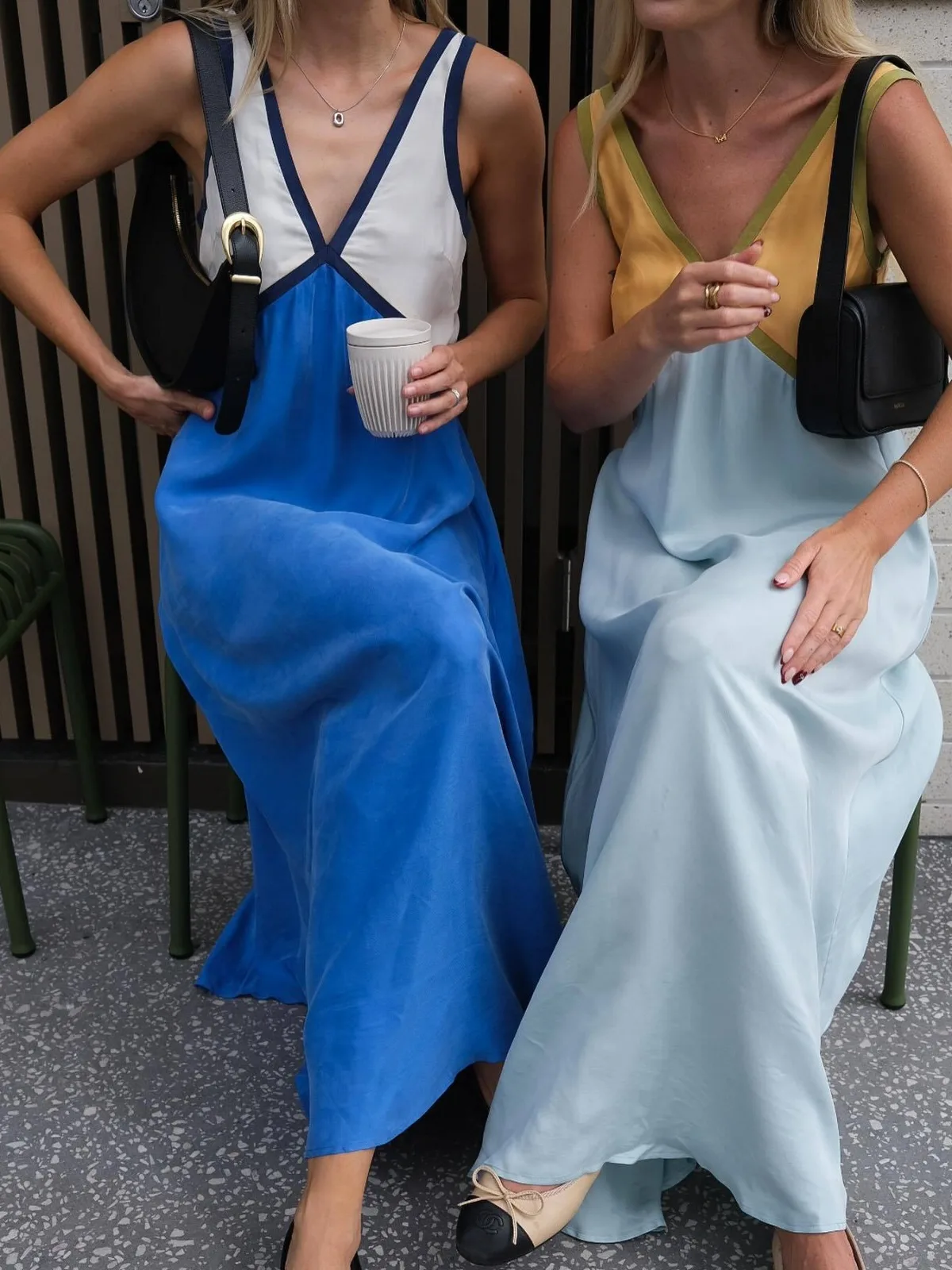 Vestido largo hasta el tobillo de cintura alta suelto de verano con cuello en V sin mangas de Color a juego para mujer