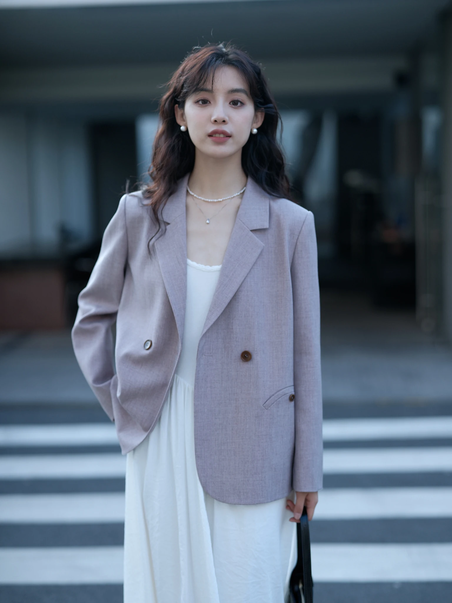 

MIXABO Vintage Purple Suit Design Spring Autumn Profional Women's Workwear Jaet ort Size Faionable Commute Sle