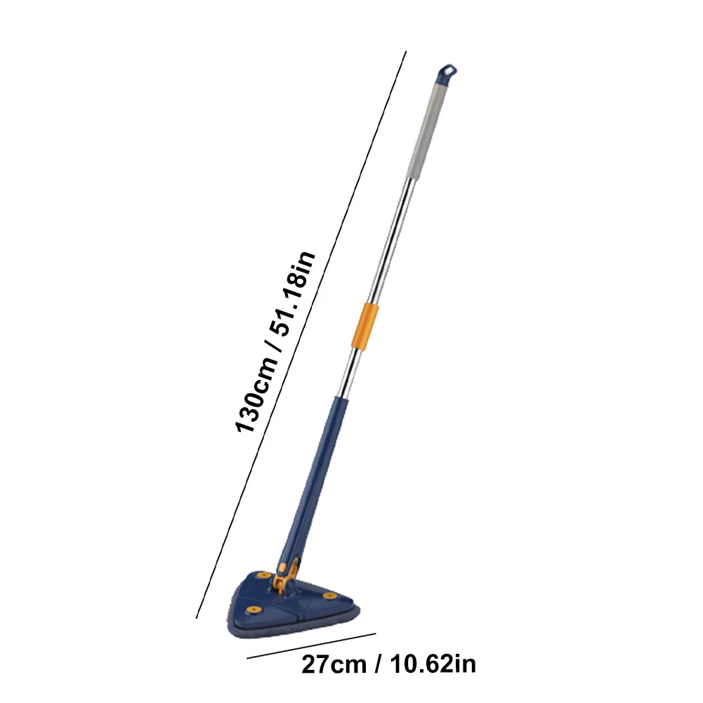 Mop triangolare Mop per la pulizia delle finestre regolabile a 360 gradi manico in microfibra da 1.3m Kit per la pulizia delle finestre della parete del tergicristallo autoavvolgente
