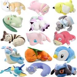 Peluche de Pokémon para dormir, juguete Kawaii, Cubone, Slowpoke, Chikorita, Psyduck, Lucario, Piplup, Lapras, Furret, Dragonair, Mew