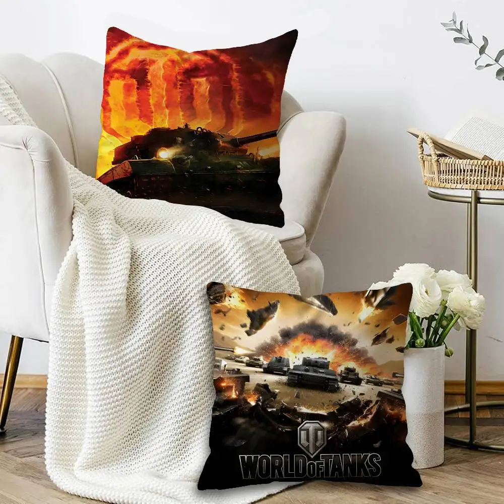

W-World O-Of T-Tanks Pillow Cushion Cover Pillowcase Living Room Sofa Home Decor Customized