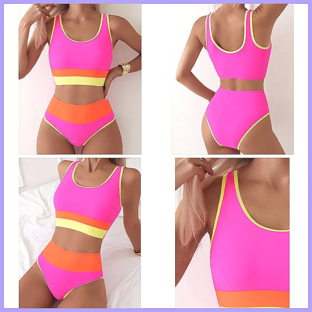 

Sexy High Waist Brazilian Bikini Set 2026, Women's Swimwear Two Piece Bathing Suit for Beach Pool