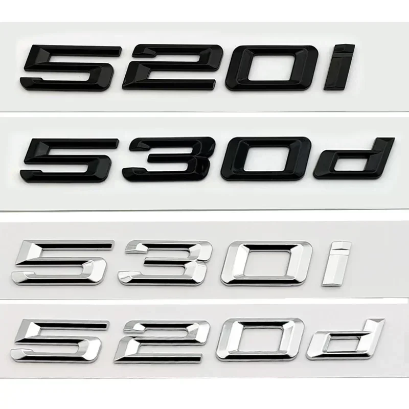 3d ABS Car Trunk Letters For BMW 530d 530i 520i 520d 535i 535d 525i 525d Logo Badge Emblem Lettering Badge Sticker Accessories