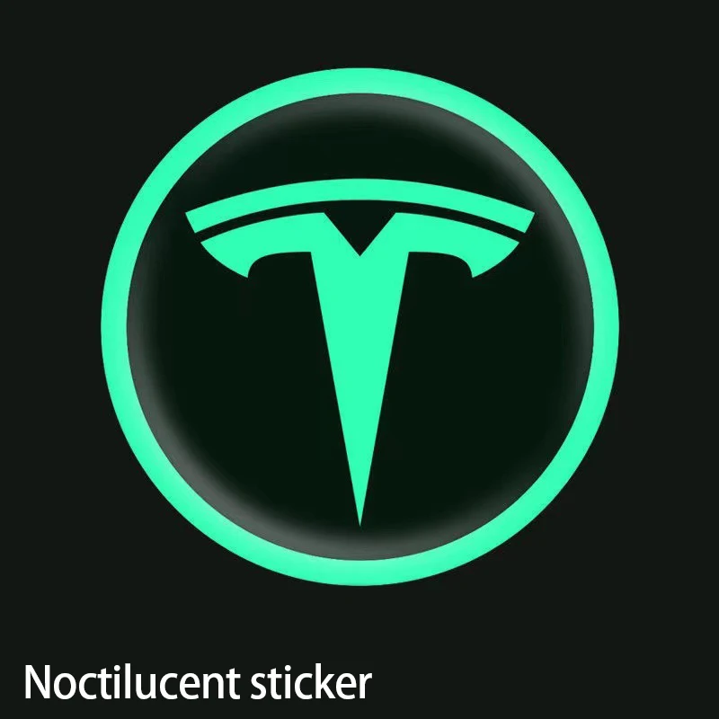 Tesla cars glow-in-the-dark sticker wheel hub Creative rear window decorative sticker decorative warning modified car sticker