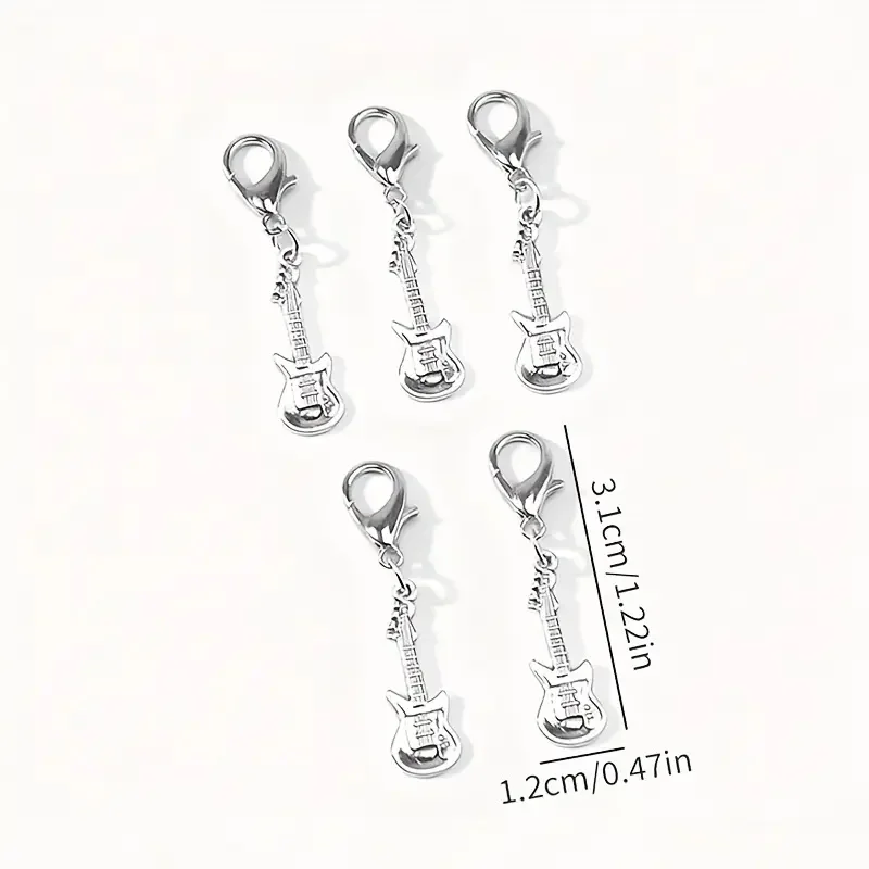 5pcs Guitar Shoe Charms, Perfect DIY Accessories for Bags, Shoes, and Boots. Versatile Styling, Detachable Design