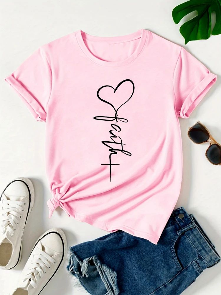 여성 캐주얼 슬리브 크루 넥 새로운 패션 러브 하트 프린트 티셔츠 90's 여름 반팔 하라주쿠 streetwear 탑 티셔츠